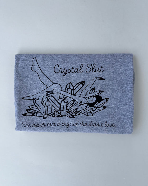 Clothing, hand made clothing, blessed boutique, self-care clothing, crystal slut, crystal slut shirt