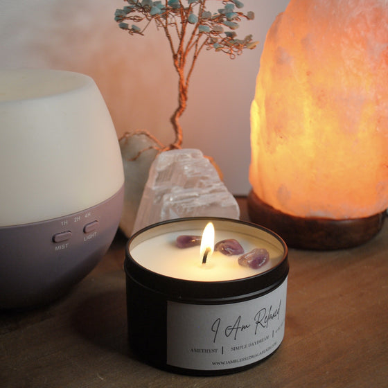 I Am Relaxed Crystal Candle